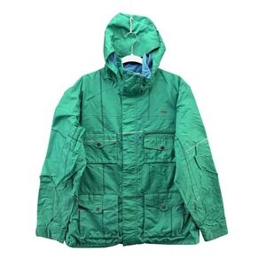 Foursquare Ski Jacket Mens Large Green Hooded Snowboard Plaid Winter Full Zip